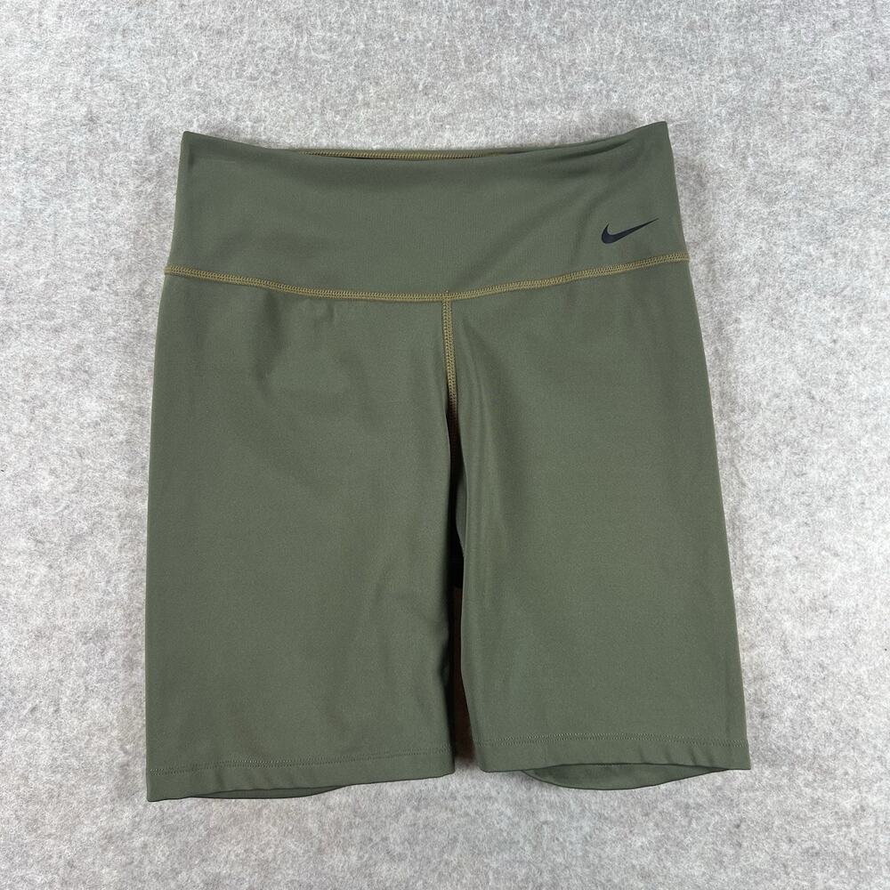 Nike Olive Green High-Waisted Workout Biker Shorts Compression Size S Small